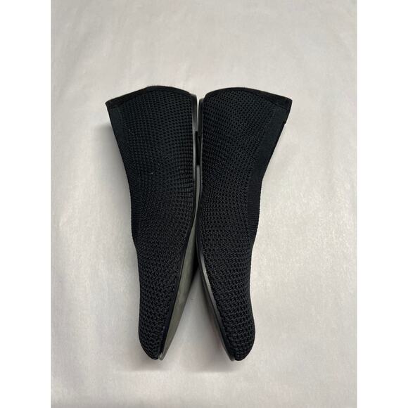 Eileen Fisher Stretch Knit Ballet Flat Black Round Toe Suede Minimalist Size 9 - Picture 2 of 7